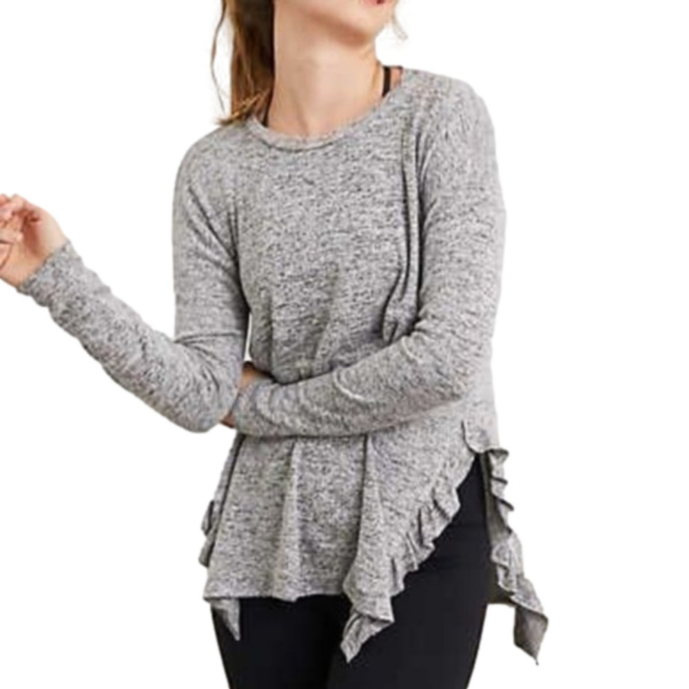 Aerie "Just Add Leggings" Knit Tunic Top with Side Ruffle sz S